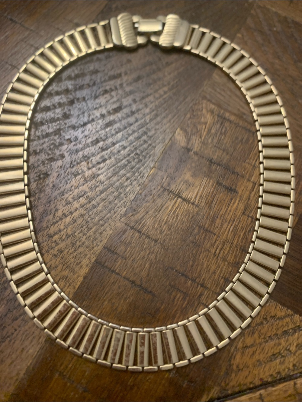 Vintage 70s Gold-Tone Structured Collar Necklace - Women Jewelry 15/12”L